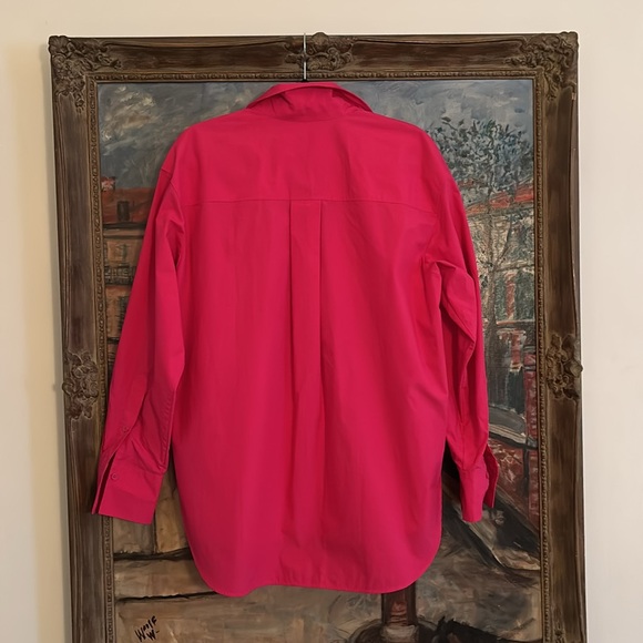 COS Oversized Button Down Shirt Hot Pink, Long Sleeve 100% Cotton size EUR 34 - Picture 8 of 8